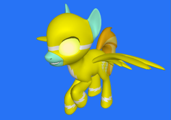 Size: 669x468 | Tagged: safe, lightning dust, pegasus, pony, 3d, 3d pony creator, alter ego, alternate universe, clothes, costume, electricity, female, flying, grin, hero, heroine, mare, pony creator 3d, ponylumen, powersuit, spread wings, super powers, superhero
