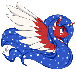 Size: 1024x1024 | Tagged: safe, artist:tlatophat, oc, oc only, alicorn, pony, alicorn oc, nation ponies, solo, united states