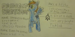 Size: 740x364 | Tagged: safe, artist:projectcarthage, oc, oc only, oc:project carthage, pegasus, pony, code lyoko, male, pencil drawing, raised hoof, solo, stallion, traditional art, xana