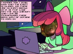 Size: 602x443 | Tagged: safe, edit, apple bloom, equestria girls, spoiler:comic, apple bloom's blog, exploitable meme, h.p. lovecraft, lovecraft, meme, the dunwich horror, wilbur whateley, yog-sothoth