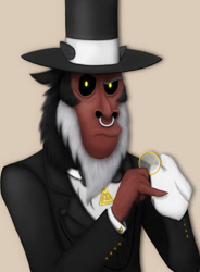 Size: 1080x1470 | Tagged: safe, artist:gennbu, lord tirek, classy, hat, like a sir, monocle, monocle and top hat, scorpan's necklace, solo, top hat