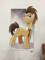 Size: 768x1024 | Tagged: safe, artist:tonyfleecs, doctor whooves, necktie, solo, traditional art