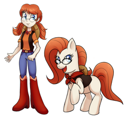 Size: 836x784 | Tagged: safe, artist:scittykitty, megan williams, human, g1, alternate hairstyle, commission, g1 to g4, generation leap, glasses, human to pony, ponified