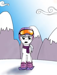 Size: 445x578 | Tagged: safe, artist:kill joy, double diamond, earth pony, pony, looking at you, male, meme, mountain, skis, snow, solo, stallion, template