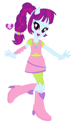 Size: 350x613 | Tagged: safe, artist:berrypunchrules, mystery mint, equestria girls, friendship games, alternate design, alternate hairstyle, background human, braid, ponied up, solo