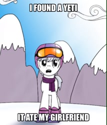 Size: 1494x1748 | Tagged: safe, artist:kill joy, double diamond, the cutie map, exploitable meme, meme, mountain, snow