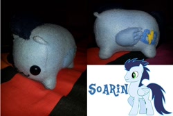 Size: 600x400 | Tagged: safe, artist:legenddestroye, soarin', custom, irl, photo, plushie, ponyloaf