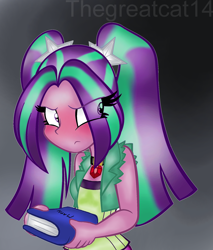 Size: 1840x2164 | Tagged: safe, artist:queentigrel, aria blaze, equestria girls, blushing, book, embarrassed, math, secret, solo