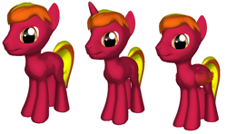 Size: 1010x598 | Tagged: safe, earth pony, pegasus, pony, unicorn, 3d, 3d pony creator, blank slate, free pony, male, pony creator 3d, ponylumen, red coat, smiling, stallion