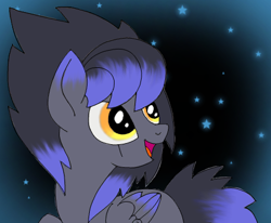 Size: 450x371 | Tagged: safe, artist:divergentassailant, oc, oc only, oc:deft serenity, pegasus, pony, scar, simple background, smiling, stars