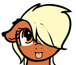Size: 437x373 | Tagged: safe, artist:neuro, derpibooru import, verity, earth pony, pony, art pack:marenheit 451 post-pack, /mlp/, cute, female, filly, floppy ears, mlem, ponified, silly, simple background, solo, tongue out, white background