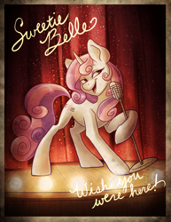 Size: 2151x2788 | Tagged: safe, artist:pixel-prism, sweetie belle, microphone, older, singing, solo