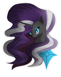 Size: 2000x2500 | Tagged: safe, artist:dreamyartcosplay, nightmare rarity, ask nightmare mane 6, ask nightmare six, bust, simple background, slit eyes, solo, transparent background