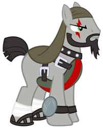 Size: 802x995 | Tagged: safe, artist:pixelkitties, trade ya, ancient beast dealer, cratetoss, simple background, transparent background