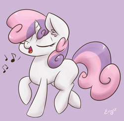 Size: 1200x1168 | Tagged: safe, artist:erysz, sweetie belle, eyes closed, singing, solo