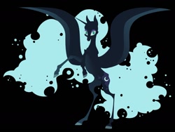 Size: 1280x961 | Tagged: safe, artist:amphoera, nightmare moon, black background, simple background, solo