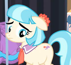 Size: 1005x913 | Tagged: safe, screencap, coco pommel, rarity takes manehattan, sad, solo