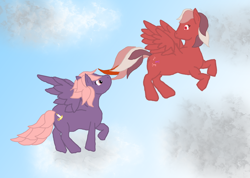 Size: 1024x731 | Tagged: safe, artist:eva-janova, locket (g1), so soft twilight, twilight, flight to cloud castle, g1