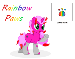 Size: 1972x1556 | Tagged: safe, artist:deltafairy, oc, oc only, oc:rainbow paws, boots, female, green eyes, pink hair, request