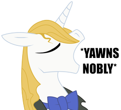 Size: 1828x1651 | Tagged: safe, artist:knadire, artist:knadow-the-hechidna, prince blueblood, pony, unicorn, bored, descriptive noise, male, meme, noble, nobly, reaction image, sleepy, stallion, tired, yawn