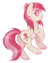 Size: 1280x1536 | Tagged: safe, artist:hawthornss, roseluck, limited palette, raised hoof, simple background, solo, underhoof, white background