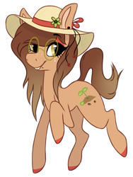 Size: 559x745 | Tagged: safe, artist:iuminary, oc, oc only, oc:juniper greenhoof, glasses, hat, solo