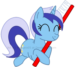 Size: 798x710 | Tagged: safe, artist:kirbtaro05, derpibooru import, minuette, solo, toothbrush