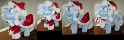 Size: 1487x479 | Tagged: safe, artist:drachefrau, oc, oc only, oc:snowdrop, clothes, custom, irl, photo, plushie, santa costume