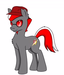 Size: 3500x4096 | Tagged: safe, artist:icecolt, oc, oc only, oc:hyper active, earth pony, pony, beard, hat, pose, solo, sunglasses