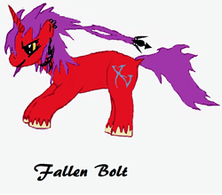 Size: 1182x1040 | Tagged: safe, artist:armamentxv, oc, oc only, oc:fallen bolt, ear piercing, female, goatee, hair ornament, ms paint, piercing, ponytail, solo, unshorn fetlocks