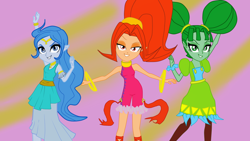 Size: 1280x720 | Tagged: safe, artist:alui, artist:knight-alui, equestria girls, rainbow rocks, din, equestria girls-ified, farore, nayru, nintendo, the legend of zelda, the legend of zelda: oracle of ages, the legend of zelda: oracle of seasons