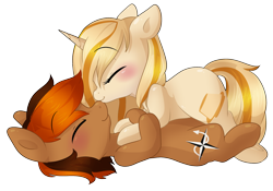 Size: 1280x896 | Tagged: safe, artist:rue-willings, oc, oc only, blushing, cute, kissing, oc x oc