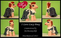 Size: 741x469 | Tagged: safe, artist:mustbejewel, g3, custom, i love lucy, lucille ball, ponified, toy