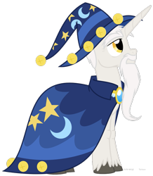 Size: 745x853 | Tagged: safe, artist:faith-wolff, star swirl the bearded, pony, unicorn, fanfic:the bridge, beard, cloak, clothes, facial hair, hat, male, simple background, solo, stallion, transparent background, wizard hat