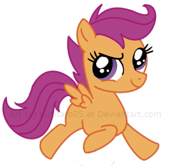 Size: 699x665 | Tagged: safe, artist:kirbtaro05, scootaloo, pegasus, pony, female, filly, simple background, solo, transparent background