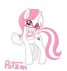 Size: 2500x2655 | Tagged: safe, artist:potzm, oc, oc only, oc:lawyresearch, pony, unicorn, glasses, hoofbump, solo