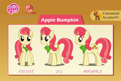 Size: 1024x690 | Tagged: safe, artist:jerry411, apple bumpkin, apple family member, fim logo, flash, puppet, rig, solo