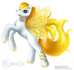 Size: 800x751 | Tagged: safe, artist:flyingpony, oc, oc only, oc:candy corn, fairy, fairy pony, solo