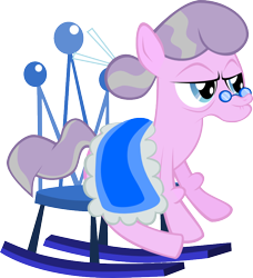 Size: 800x877 | Tagged: safe, artist:magerblutooth, diamond tiara, elderly, older, rocking chair, simple background, solo, transparent background, vector