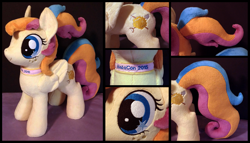 Size: 2100x1200 | Tagged: safe, artist:equestriaplush, oc, oc only, oc:golden gates, babscon, babscon mascots, irl, photo, plushie