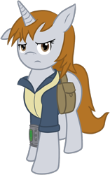 Size: 750x1196 | Tagged: safe, artist:furrgroup, oc, oc only, oc:littlepip, pony, unicorn, fallout equestria, clothes, fanfic, fanfic art, female, mare, pipbuck, simple background, solo, transparent background, vault suit