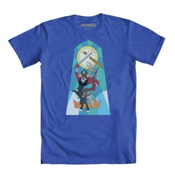 Size: 1000x1000 | Tagged: safe, artist:xkappax, discord, lord tirek, twilight's kingdom, clothes, official, sandwich, stained glass, t-shirt, welovefine