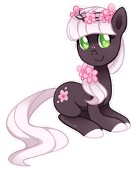 Size: 513x645 | Tagged: safe, artist:tsurime, oc, oc only, earth pony, pony, adoptable, floral head wreath, simple background, solo, transparent background