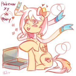 Size: 800x800 | Tagged: safe, artist:benkomilk, oc, oc only, oc:fashion sylveon, solo