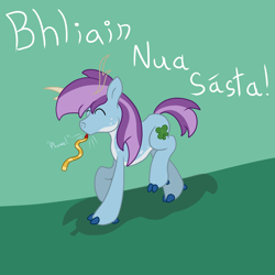 Size: 3000x3000 | Tagged: safe, artist:bigmackintosh, oc, oc only, oc:norn eire, deer, happy new year, irish, nation ponies, northern ireland, ponified