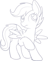 Size: 603x760 | Tagged: safe, artist:mcsadat, scootaloo, monochrome, simple background, solo