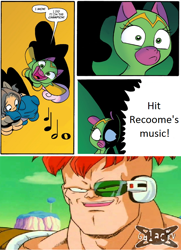 Size: 774x1069 | Tagged: safe, idw, cheerilee, dragon ball z, dragonball z abridged, exploitable meme, galactv, meme, recoome, surprise entrance meme