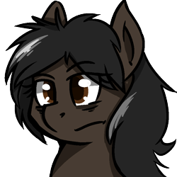 Size: 750x750 | Tagged: safe, oc, oc only, oc:pragma stigmata, earth pony, pony, bust, depression, frown, portrait, simple background, solo, taupe, transparent background