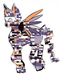 Size: 1336x1673 | Tagged: safe, artist:leoxlinx, oc, oc only, oc:missingponyno, alicorn, pony, missingno, pokémon, ponified, solo