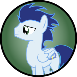 Size: 894x894 | Tagged: safe, artist:mlp-buttons-r-us, soarin', pegasus, pony, blue coat, blue mane, button, male, solo, stallion, wings